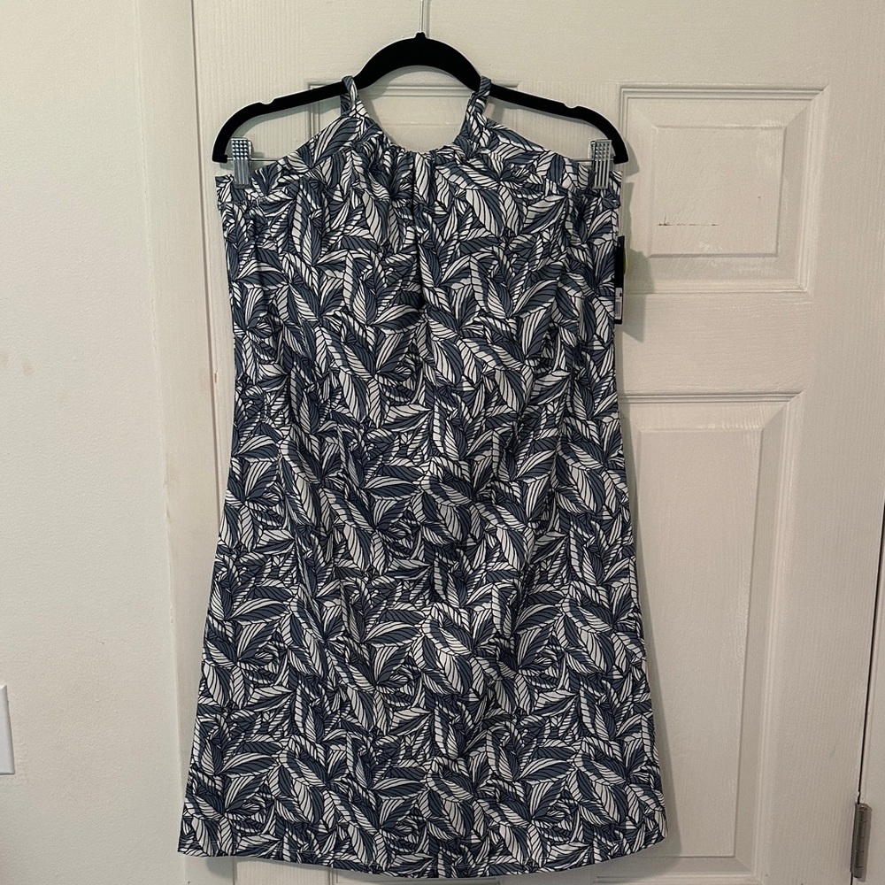 Eddie Bauer Navy and White Leaf athletic dress